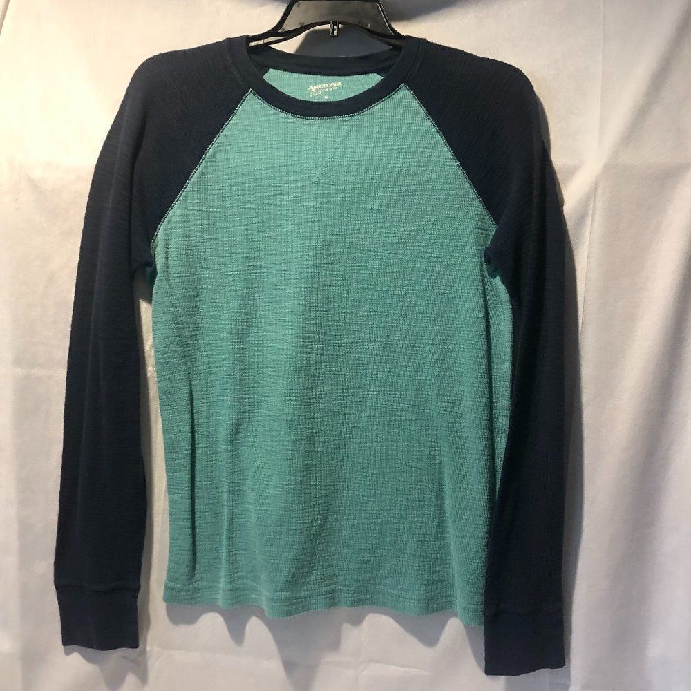 Men's size Medium ARIZONA Long Sleeved Raglan shirt Navy & Teal. RB1 - Picture 2 of 5